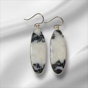 NEW Zebra Jasper Sterling Silver Dangle Earrings